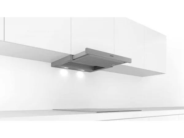 Bosch Serie | 4 DFL064A52 - Hætte - teleskopisk - Niche - bredde: 52.6 cm - dybde: 29 cm - udtrækning og recirkulation (-) - med intern motor - metalsølv