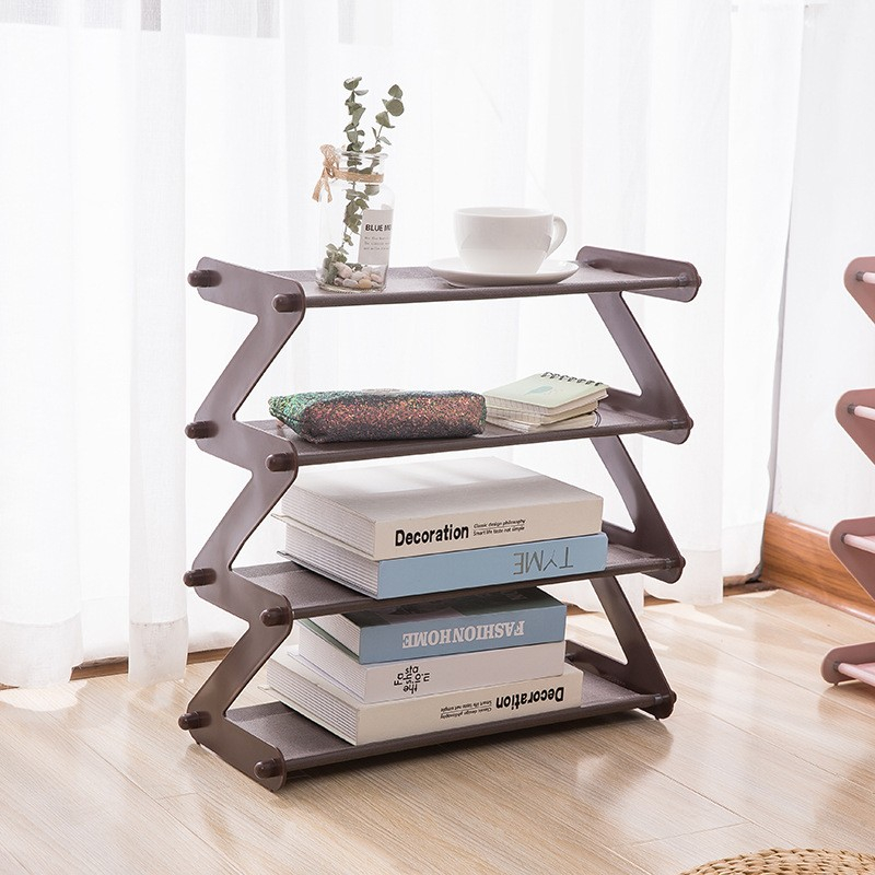 (48x46cm) Schuhregal Aufbewahrungs Regal Organizer Ablage für Hausschuhe / Bücher / Deko - Braun