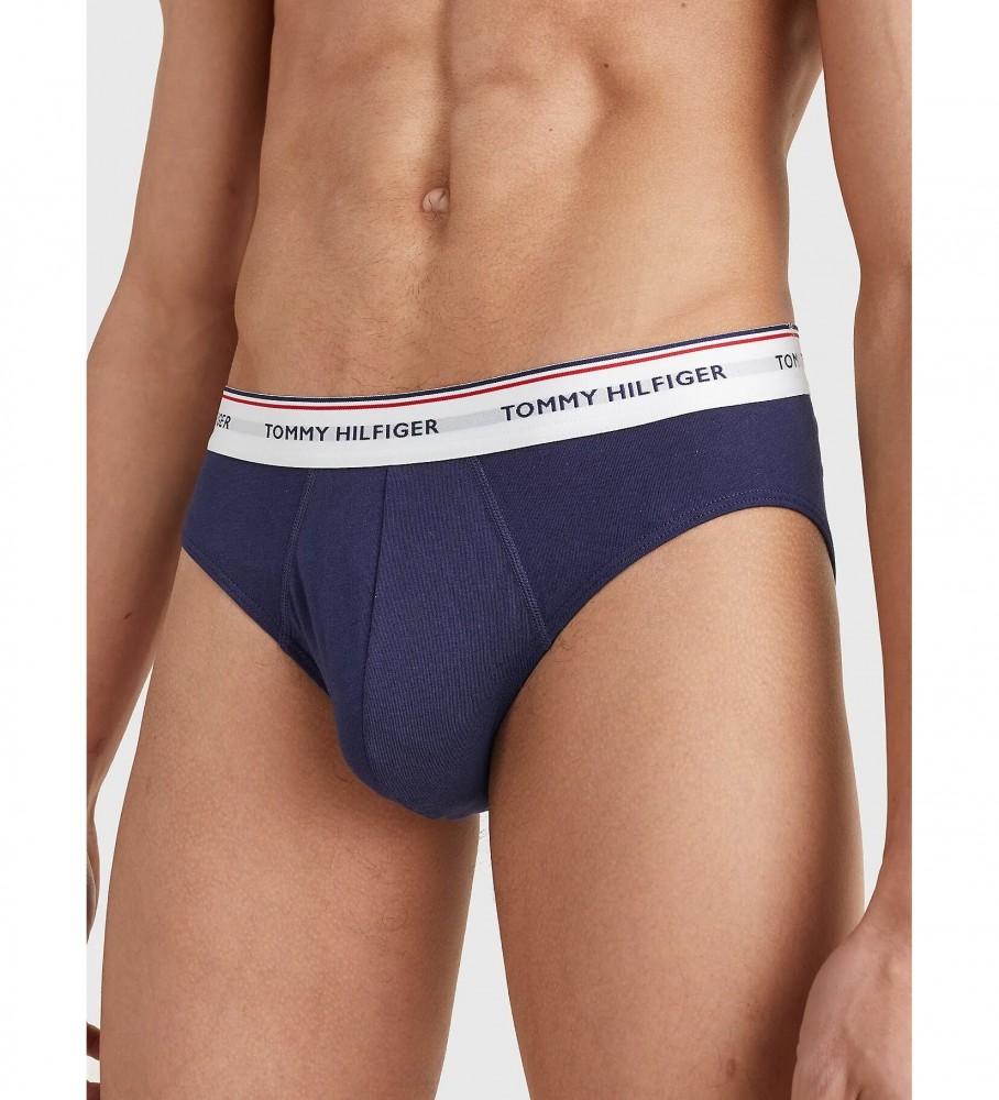 Conjunto de 3 cuecas slip azul-marinho da Tommy Hilfiger