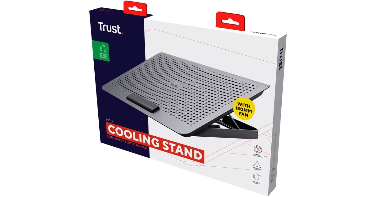 TrustExto laptop cooling stand laptopkoeler  (Grijs)