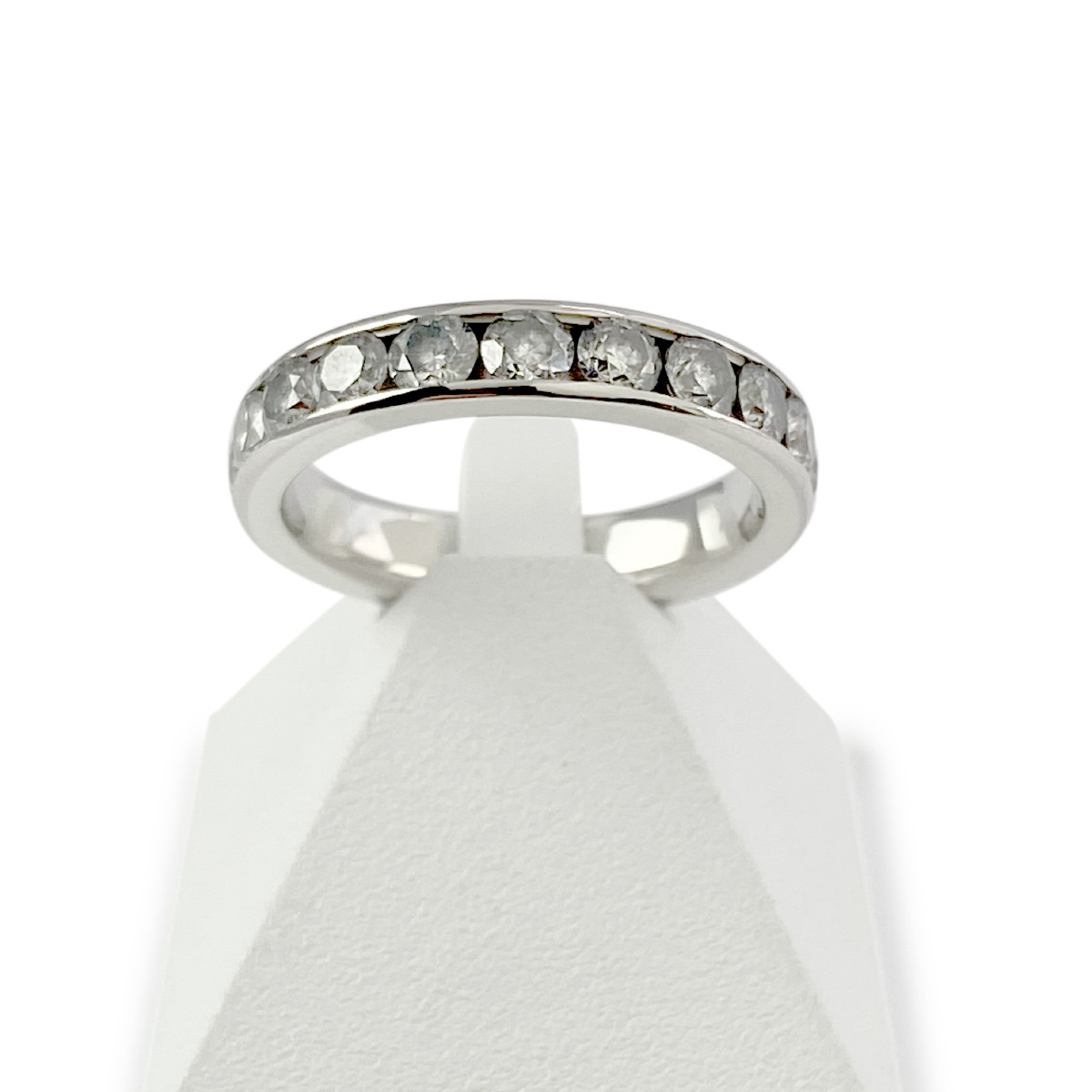 Bague d'occasion or 750 blanc diamant