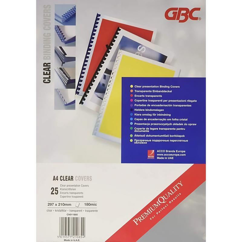 GBC Einbandfolien HiClear, A4, transparent, 25 Stück