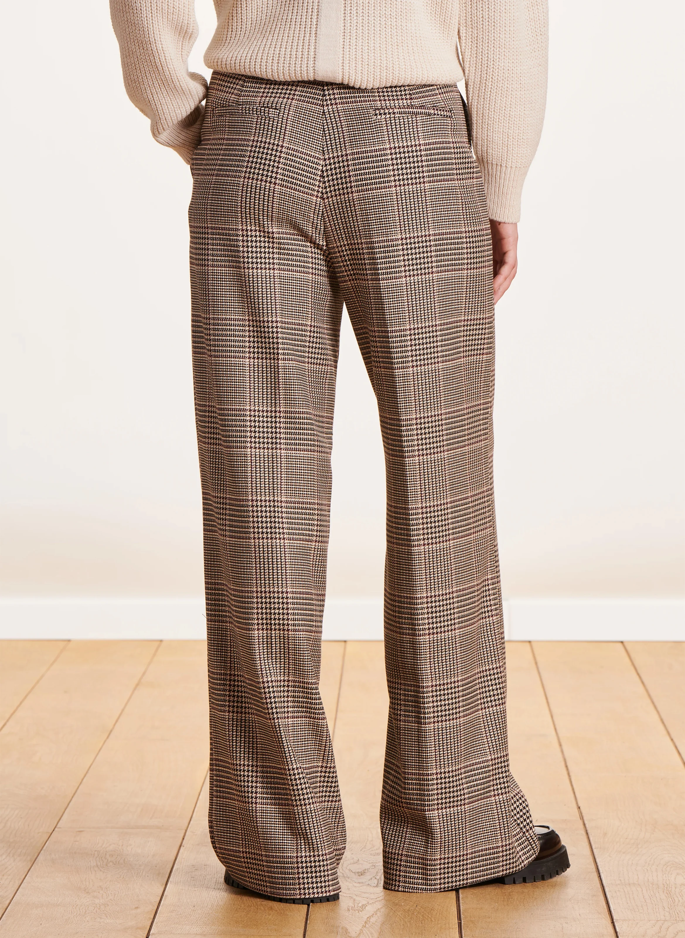 Pantalon droit imprimé | Marron