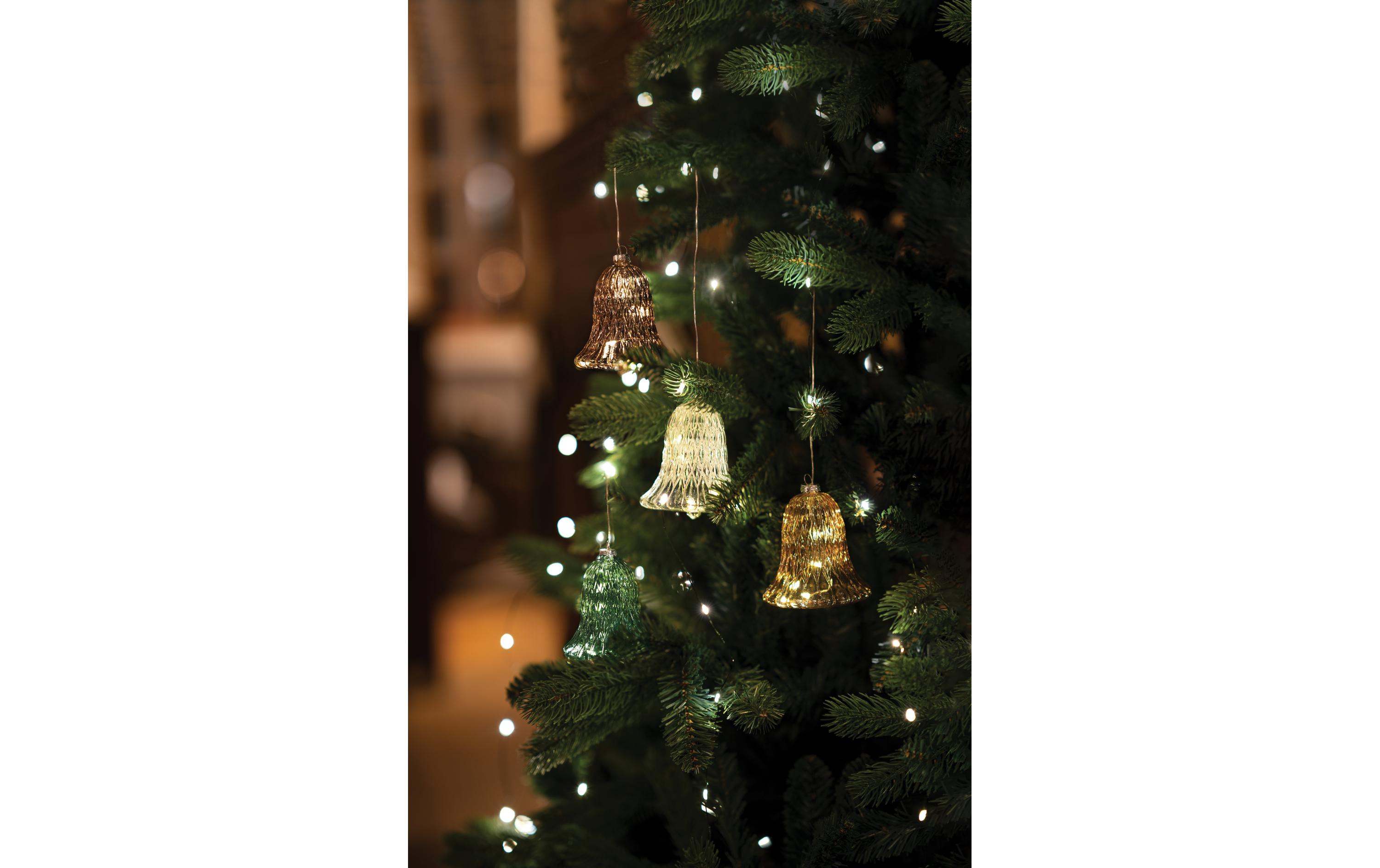 Weihnachtskugel Luna Glocke, Ø 9 cm, HellbraunWeihnachtsglocke aus Glas