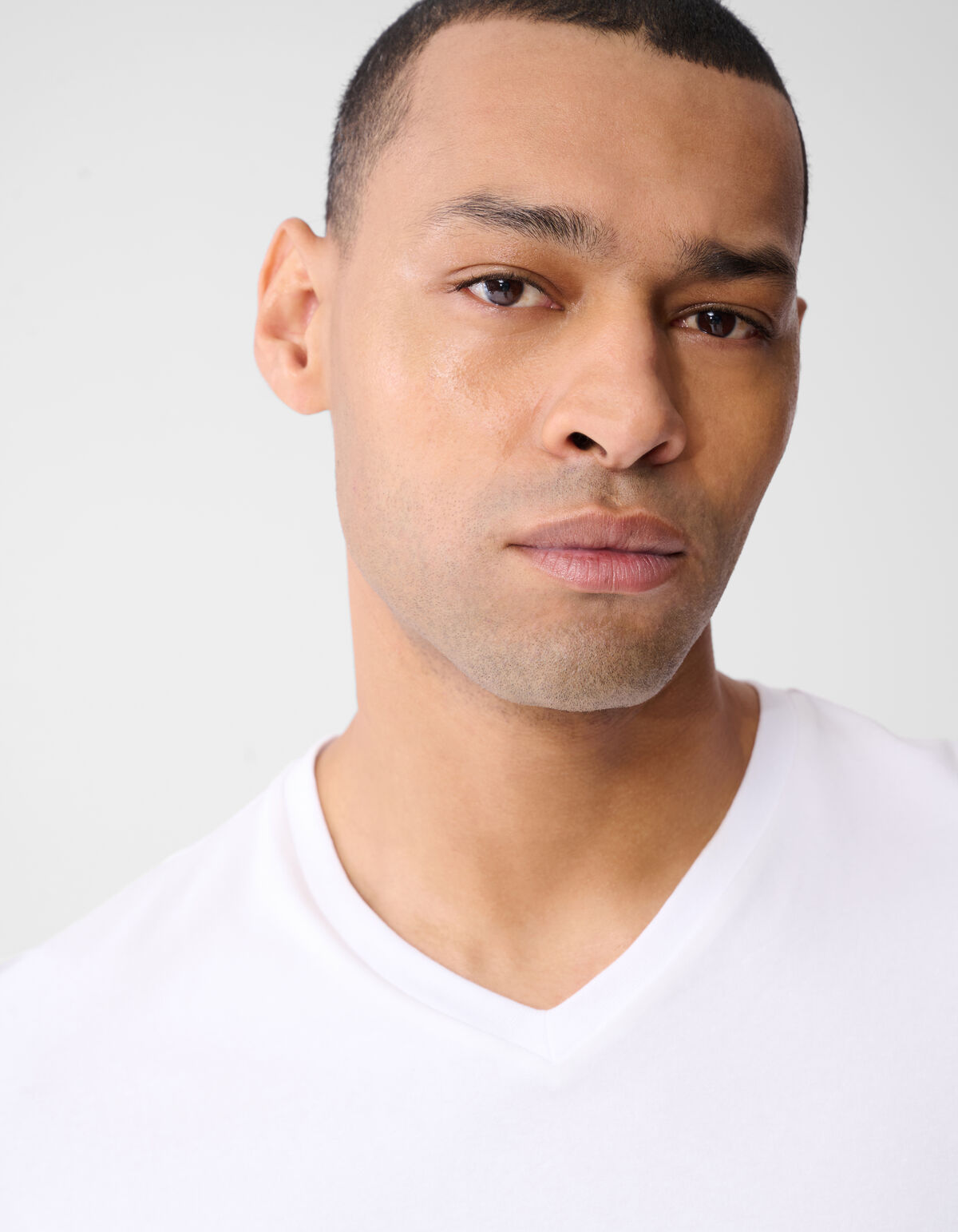 Basis V-hals T-shirt Wit
