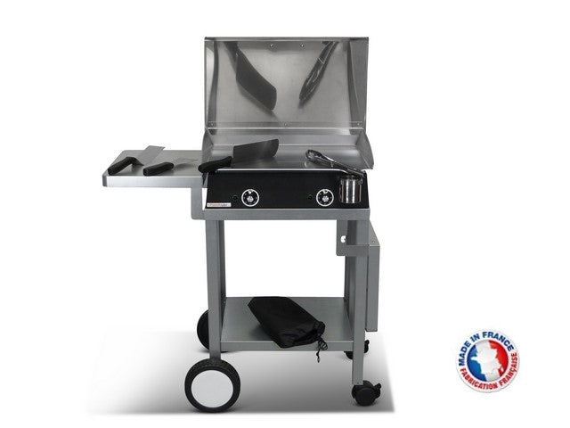 Pack plancha électrique PlanchaElec Lux 600 Carbon - Chariot Monceau P