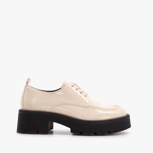Tamaris lak dames veterschoenen wit/ivoor