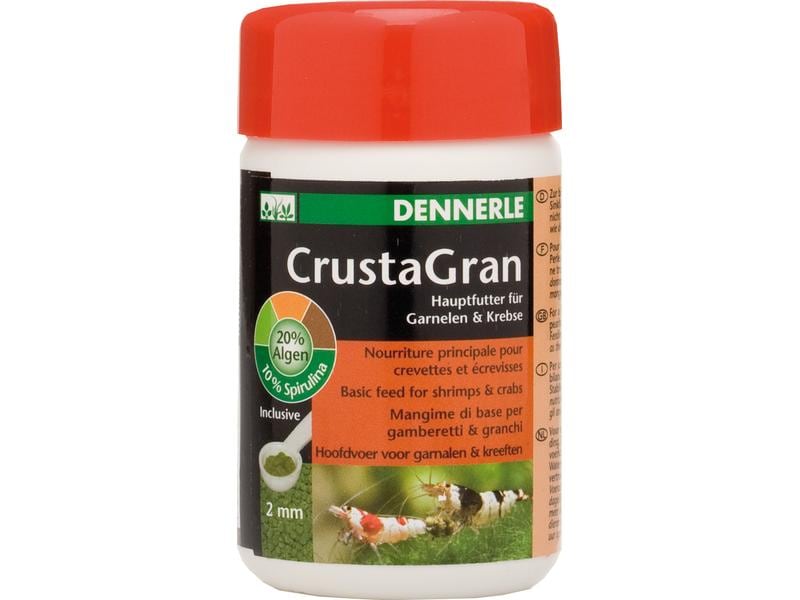 Dennerle Basisfutter CrustaGran, Ø 2 mm, 100 ml Hauptfutter für Garnelen und Zwergflusskrebse