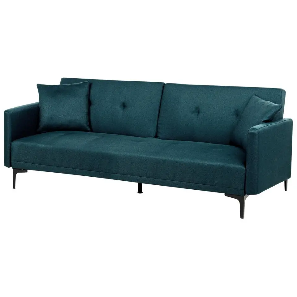 LUCAN - Slaapbank 3-zits - Blauw - Polyester