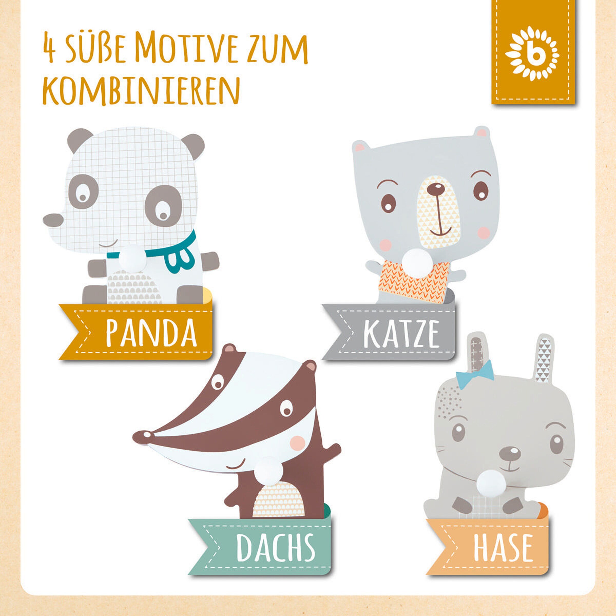 Bieco Kindergarderobe Panda Weiß