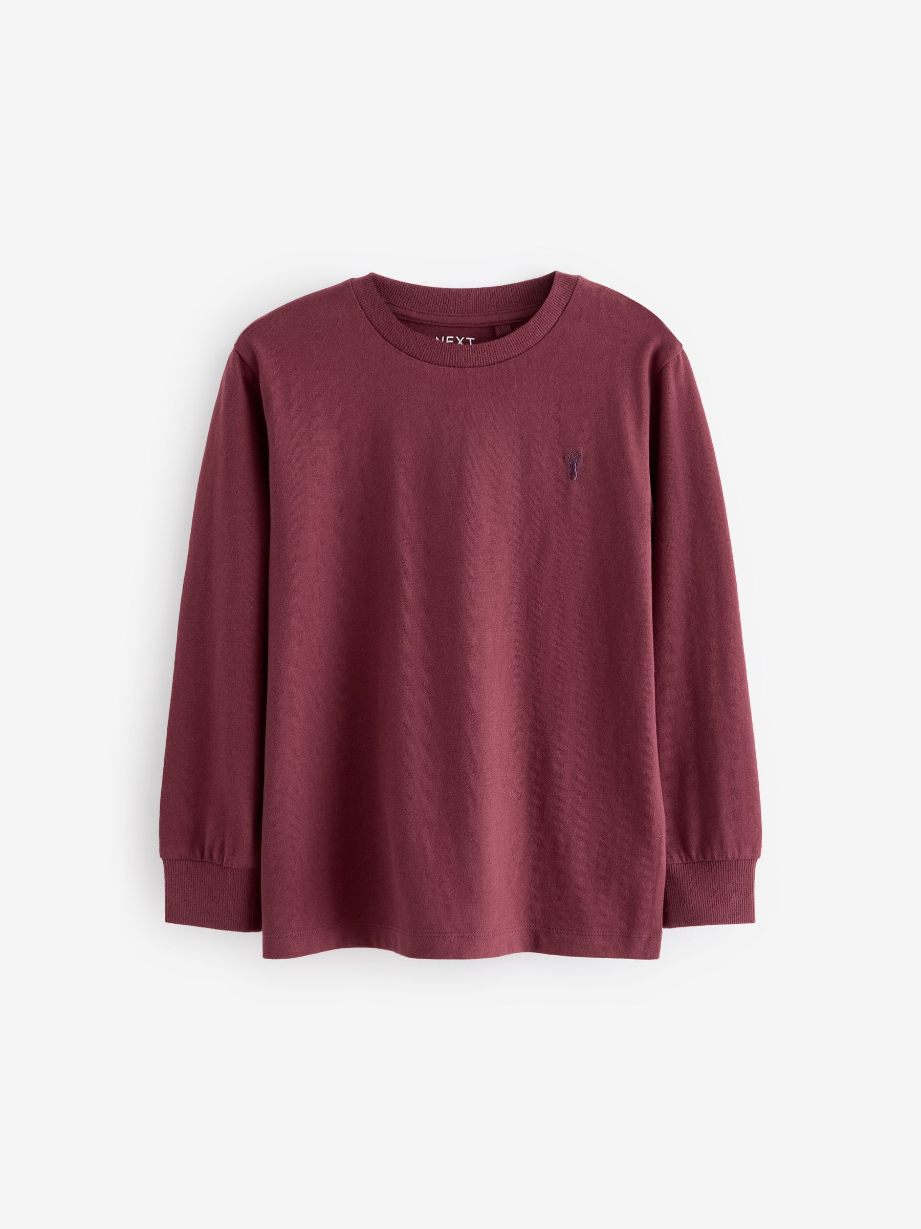 Bessenrood/grijs/wit/blauw - Verpakking van 4 zachte T-shirts met lange mouwen (3-16jr)