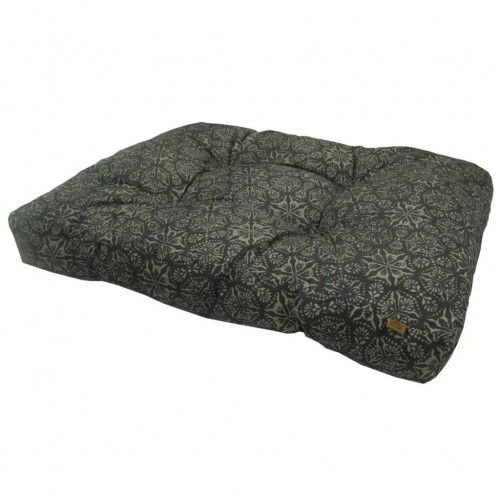 Colchão quadrado de microfibra para cães, preto