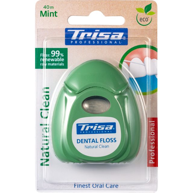 TRISA Natural Clean Zahnseide<br>1 Stück, 40m, mint