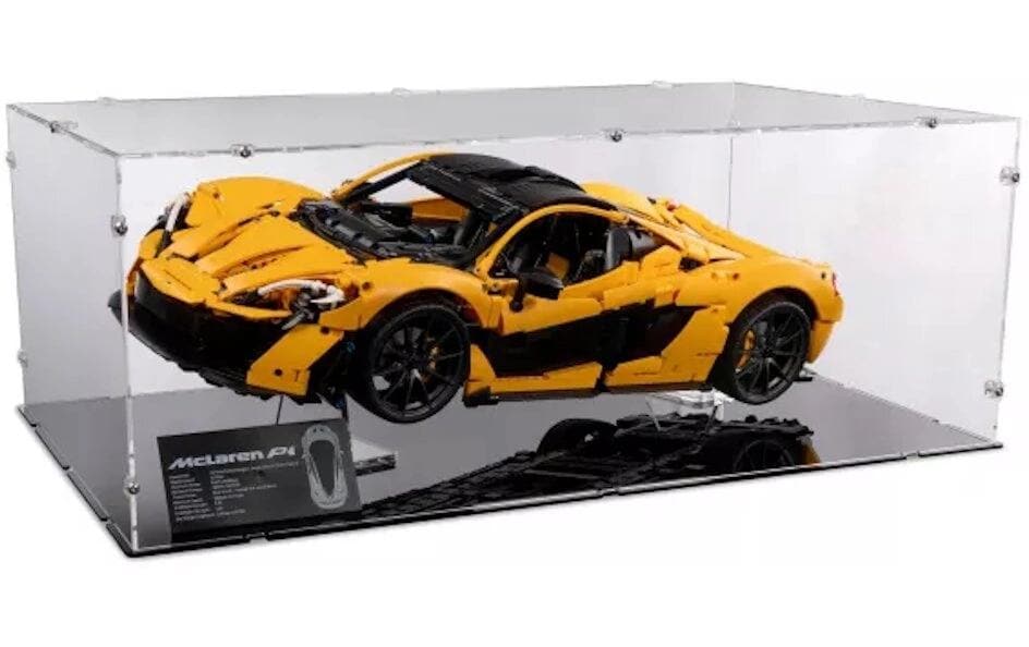 Baukasten Acryl-Display XL für LEGO 42172 McLaren P1<br>Acry-Display-Box mit schwarzem Boden