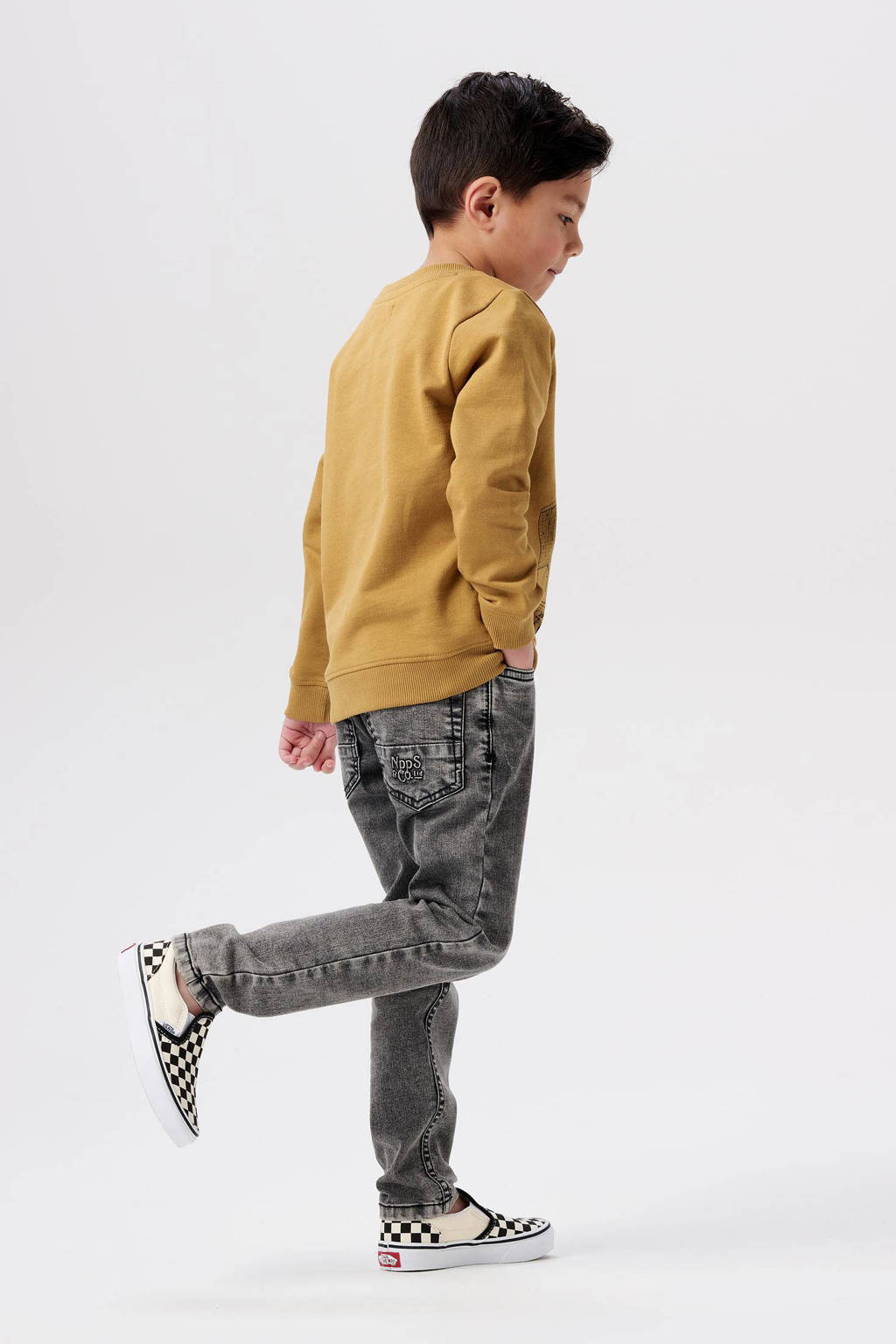 Noppies sweater Woodbine met printopdruk lichtbruin