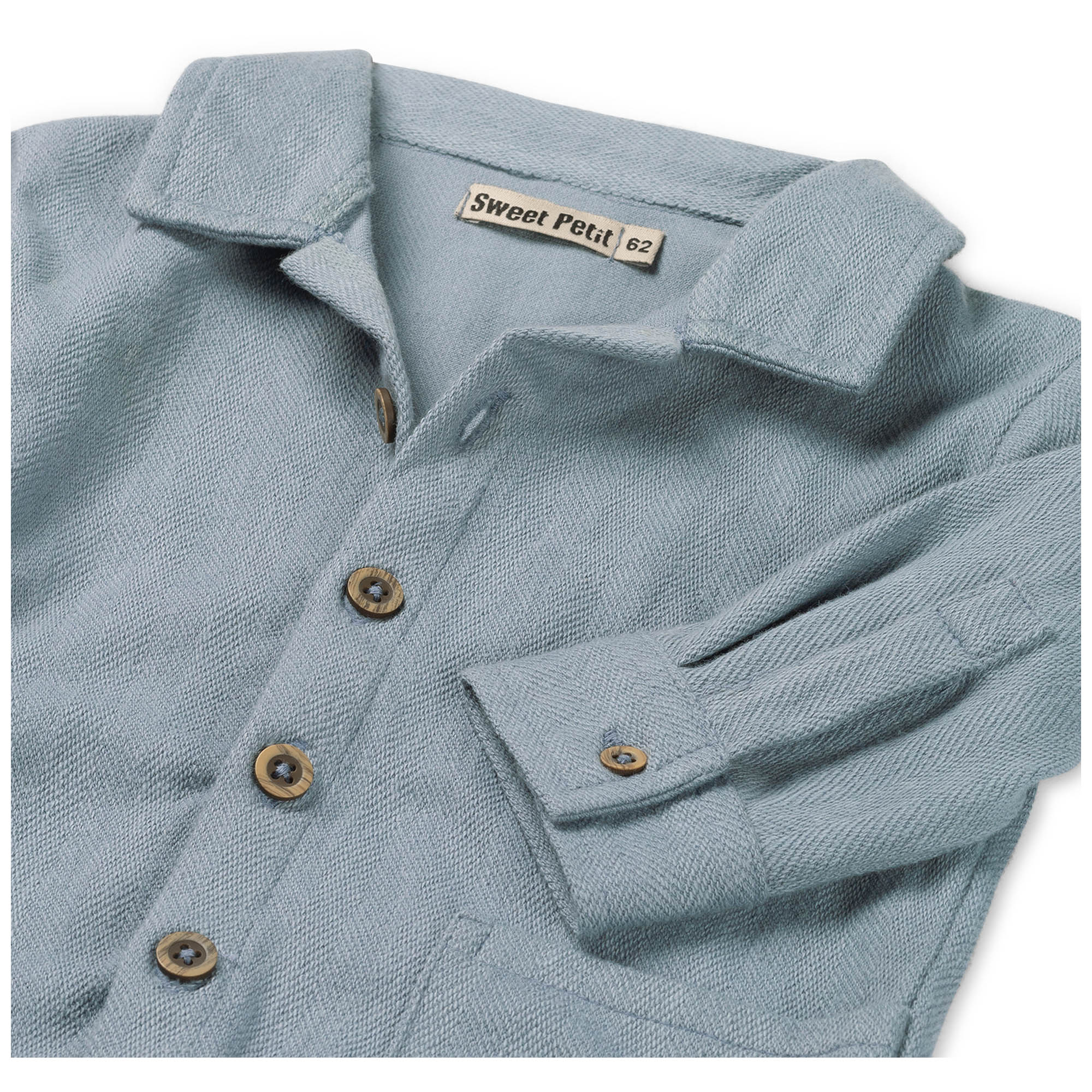 Sweet Petit baby blouse Jack lange mouwen effen blauw