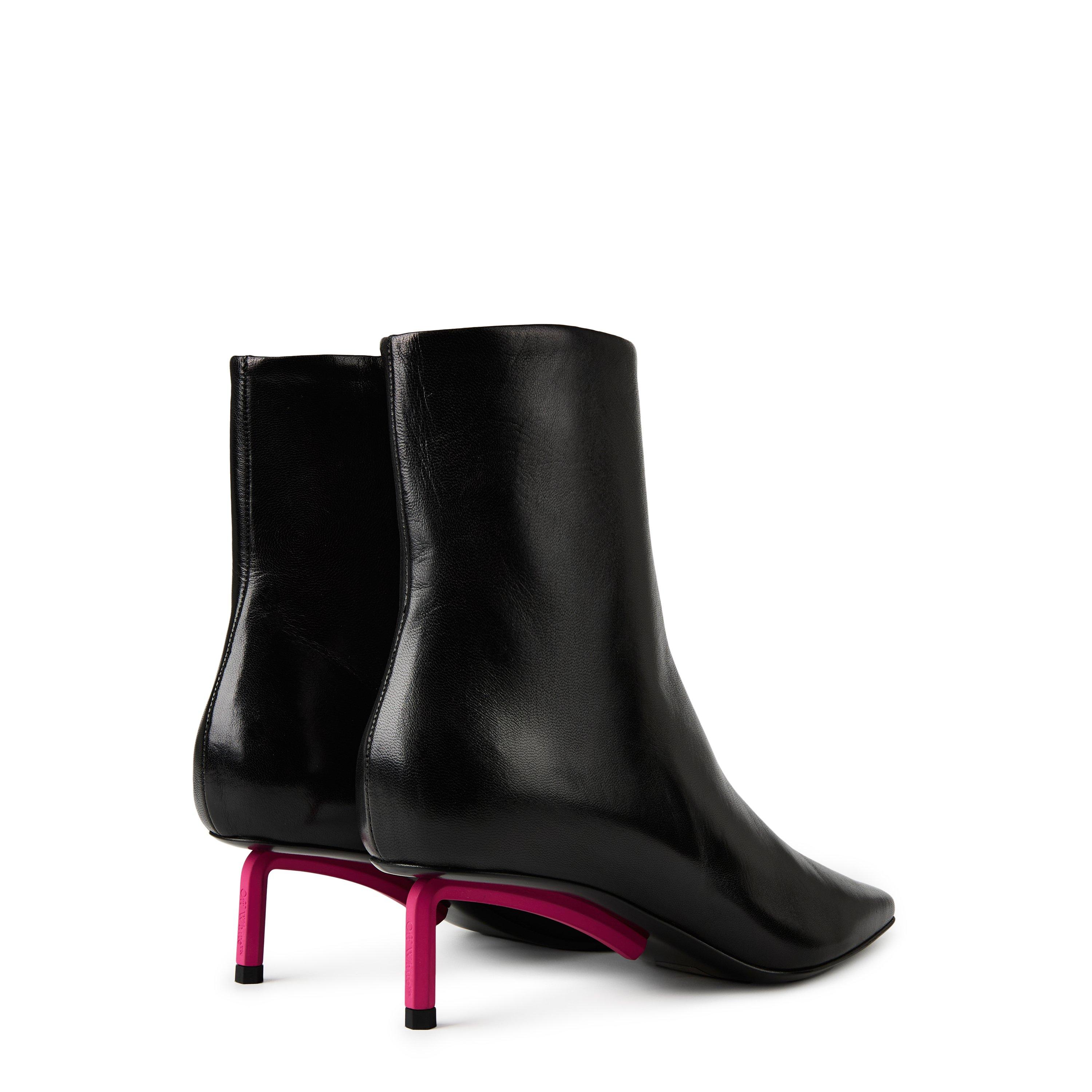 Off White Nappa Square Toe Ankle Boots