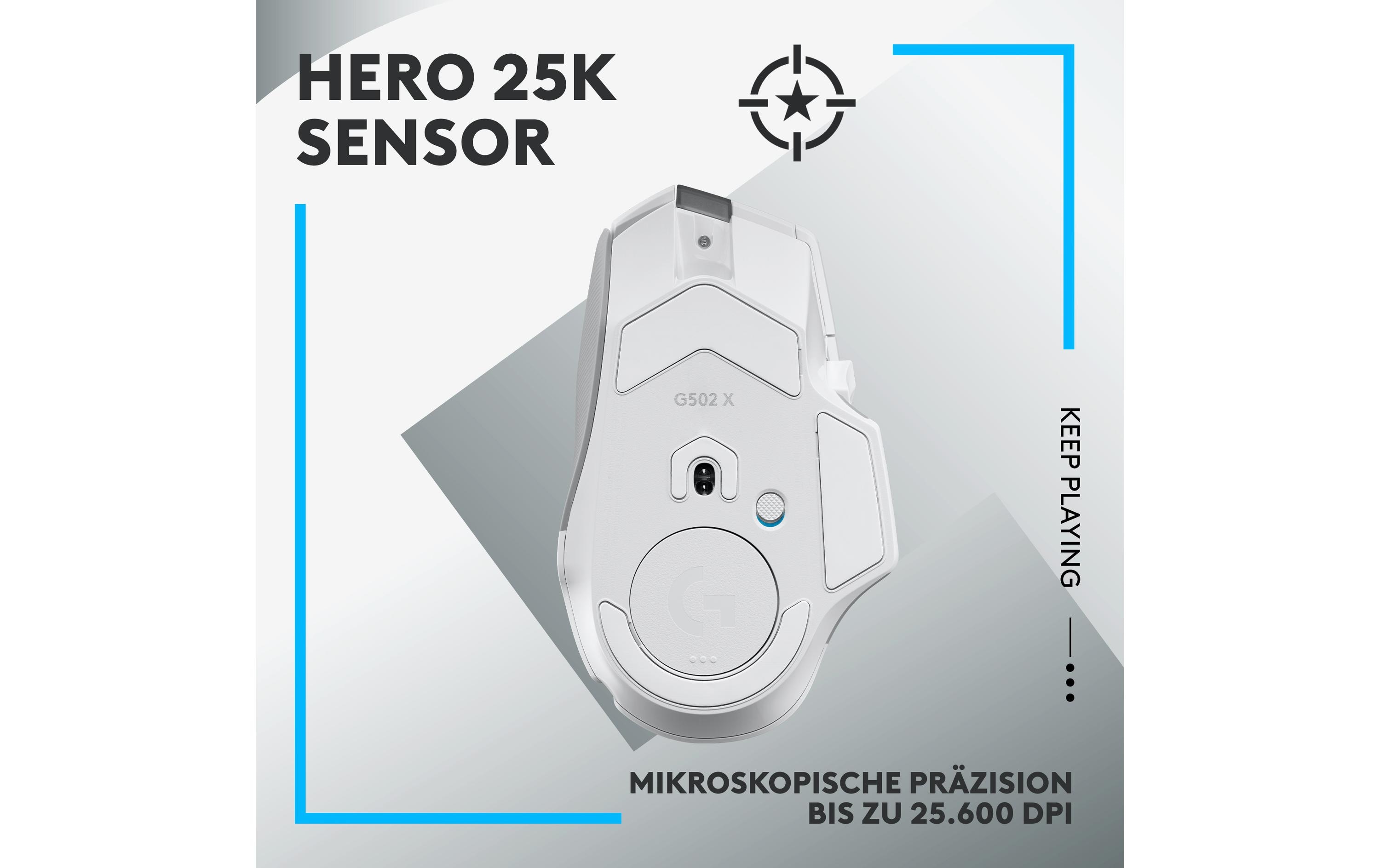 Gaming-Maus G502 X Lightspeed WeissKabellose Gaming-Maus mit Lightspeed Technologie