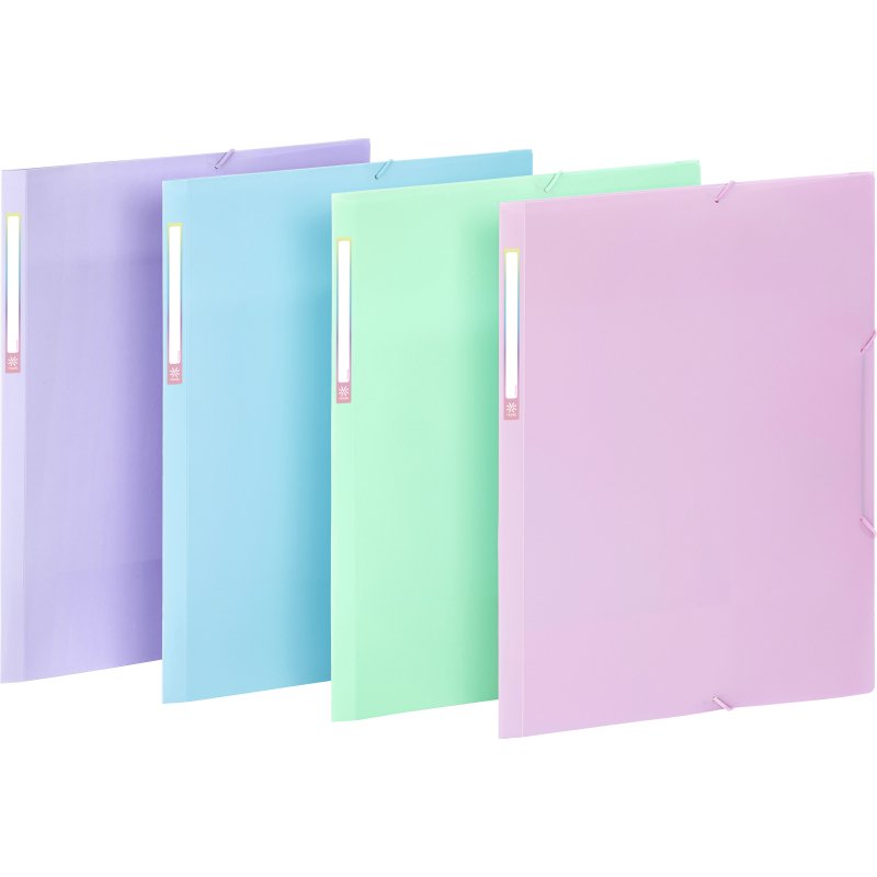 Chemise à élastiques 3 rabats A3 - RAINBOW PASTEL VIQUEL - Coloris assortis