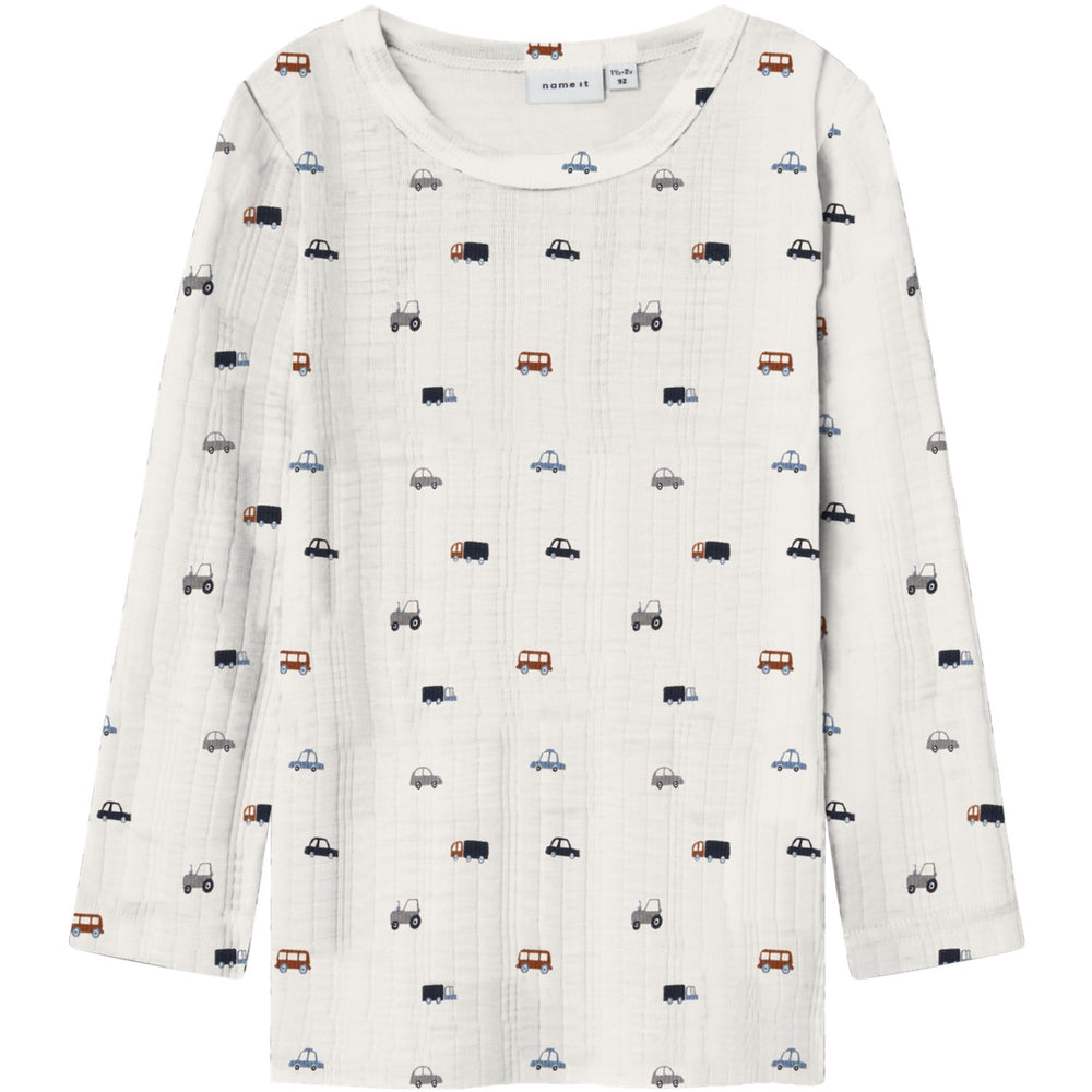 Køb Name It Snow White Small Cars Nmmwang Uld Needle Ls Top Noos