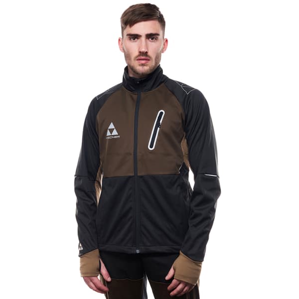 Veste ski de fond FISCHER ASARNA SOFTSHELL JACKET BLACK/OAK