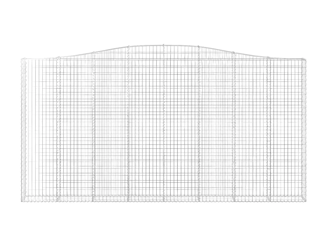 Panier de gabions arqué 400x30x200/220 cm Fer galvanisé