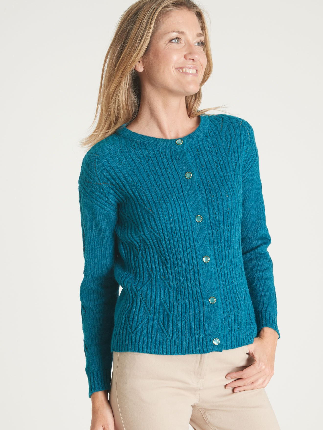 Cardigan fantaisie avec laine et alpaga