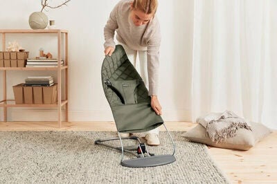 BabyBjörn Bliss Vippestol Vevet Klassisk Quilt, Mørkegrønn