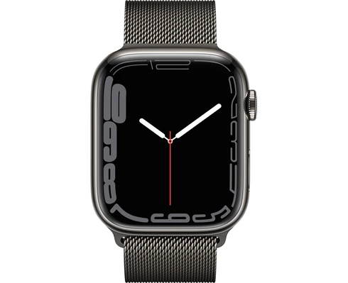 Apple  Watch Series 7 GPS   Cellular, 45mm Graphite Stainless Steel Case with Graphite Milanese Loop