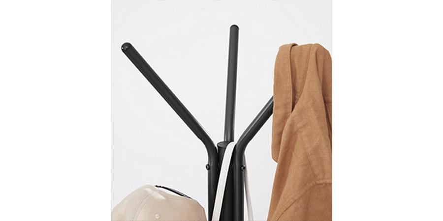 VASAGLE Garderobenständer mit 2 Ablagen 179 cm, Braun/Schwa Kleiderständer in Baumform