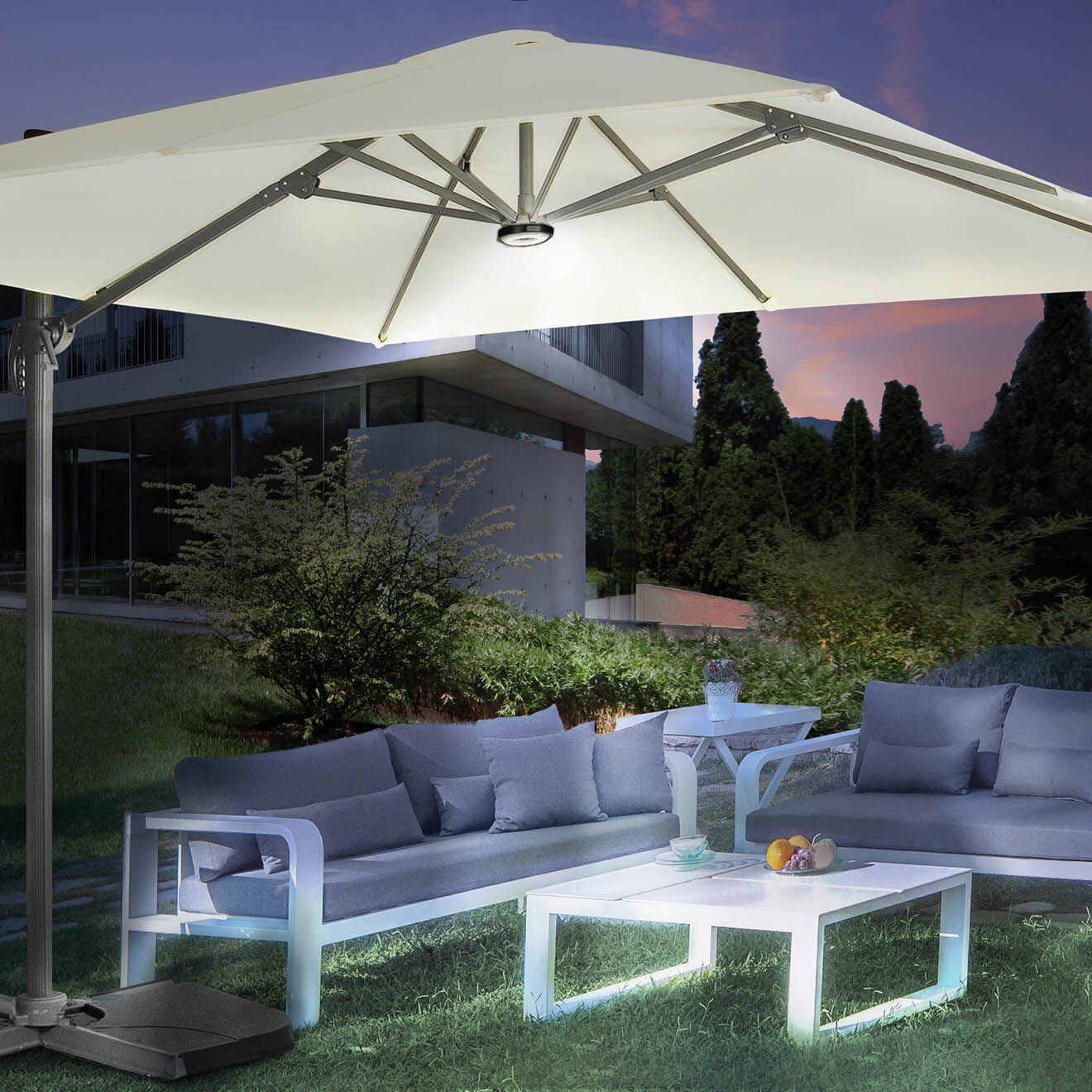 Pratik Garden Kit LED pour parasol 360° noir - 120 cm