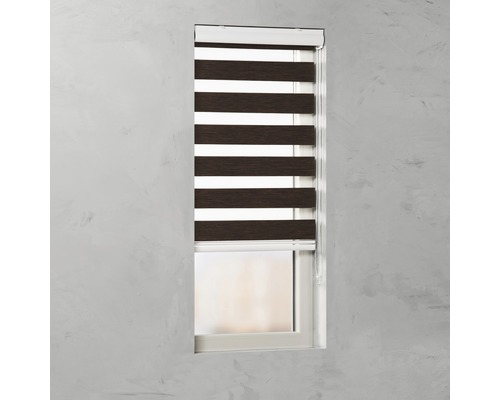 Soluna dubbel rolgordijn D-R8 met cassette, structuurbruin, 60x175 cm