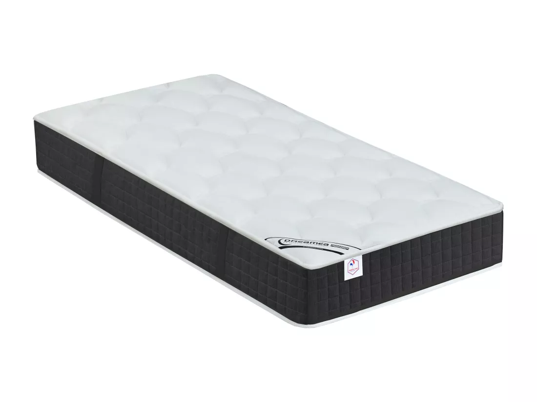 Lit électrique de relaxation tout plots + matelas ressorts ensachés et mémoire forme - 2 x 90 x 200 cm - Noir - PHANES de YSMÉE
