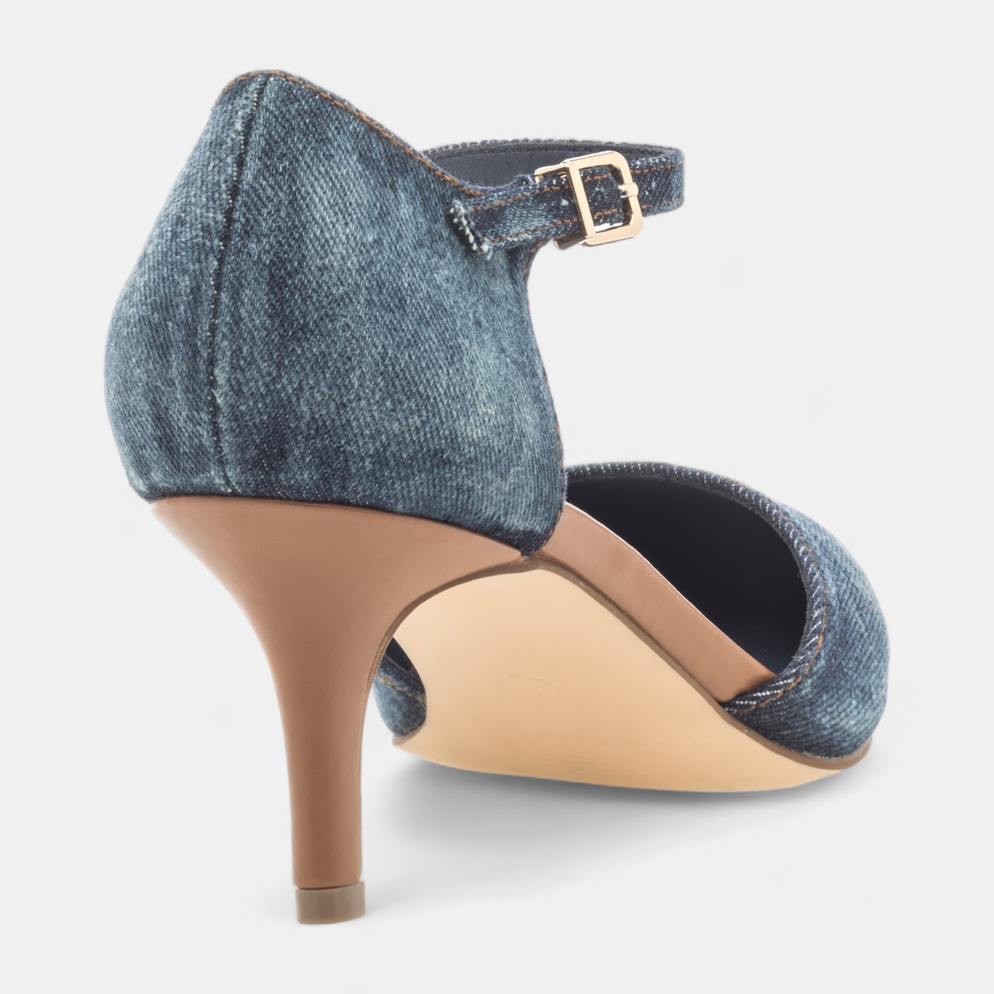 Escarpins quartiers ouverts à talon Femme jeans