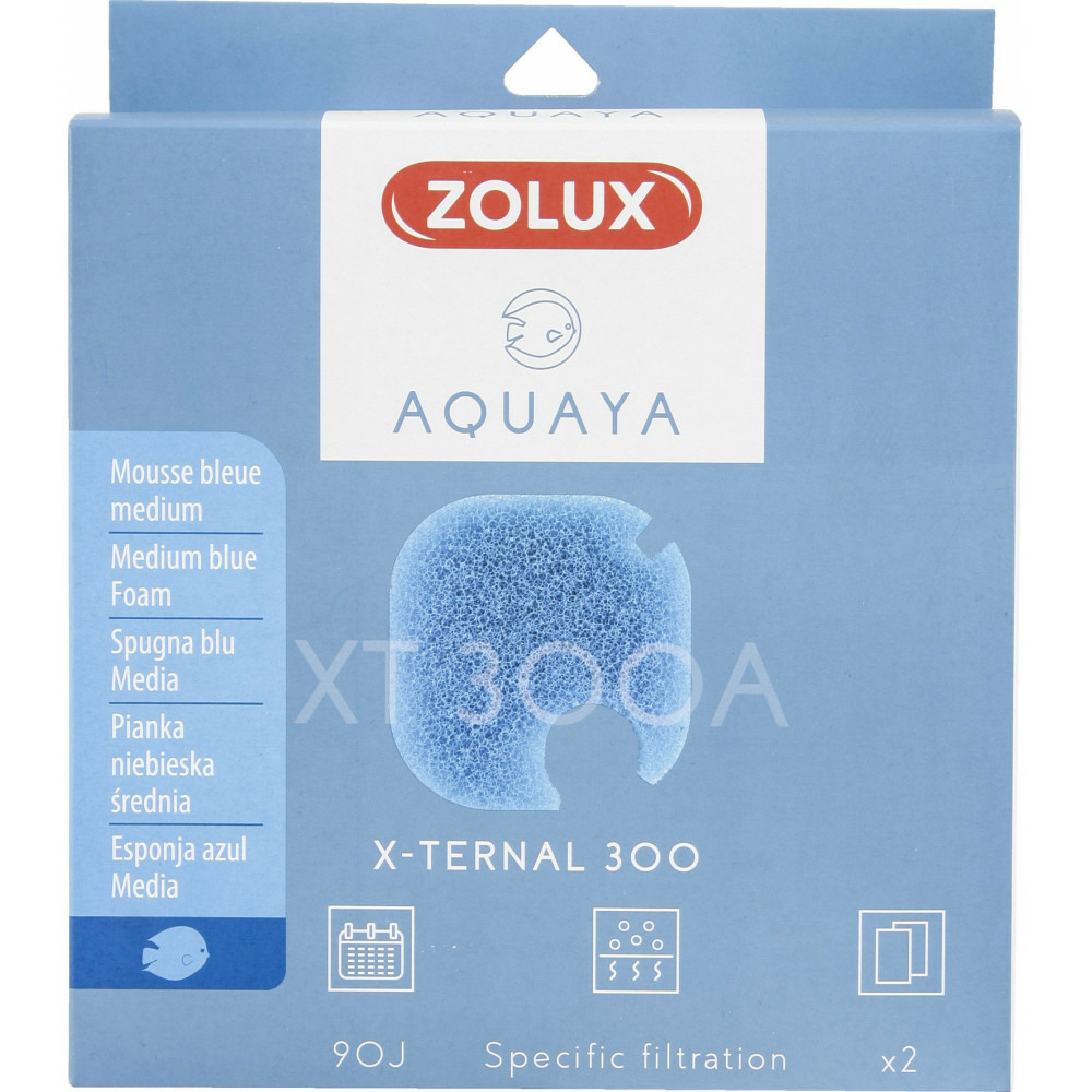 Filtre pour pompe x-ternal 300, filtre xt 300 a mousse bleue medium x2. Pou