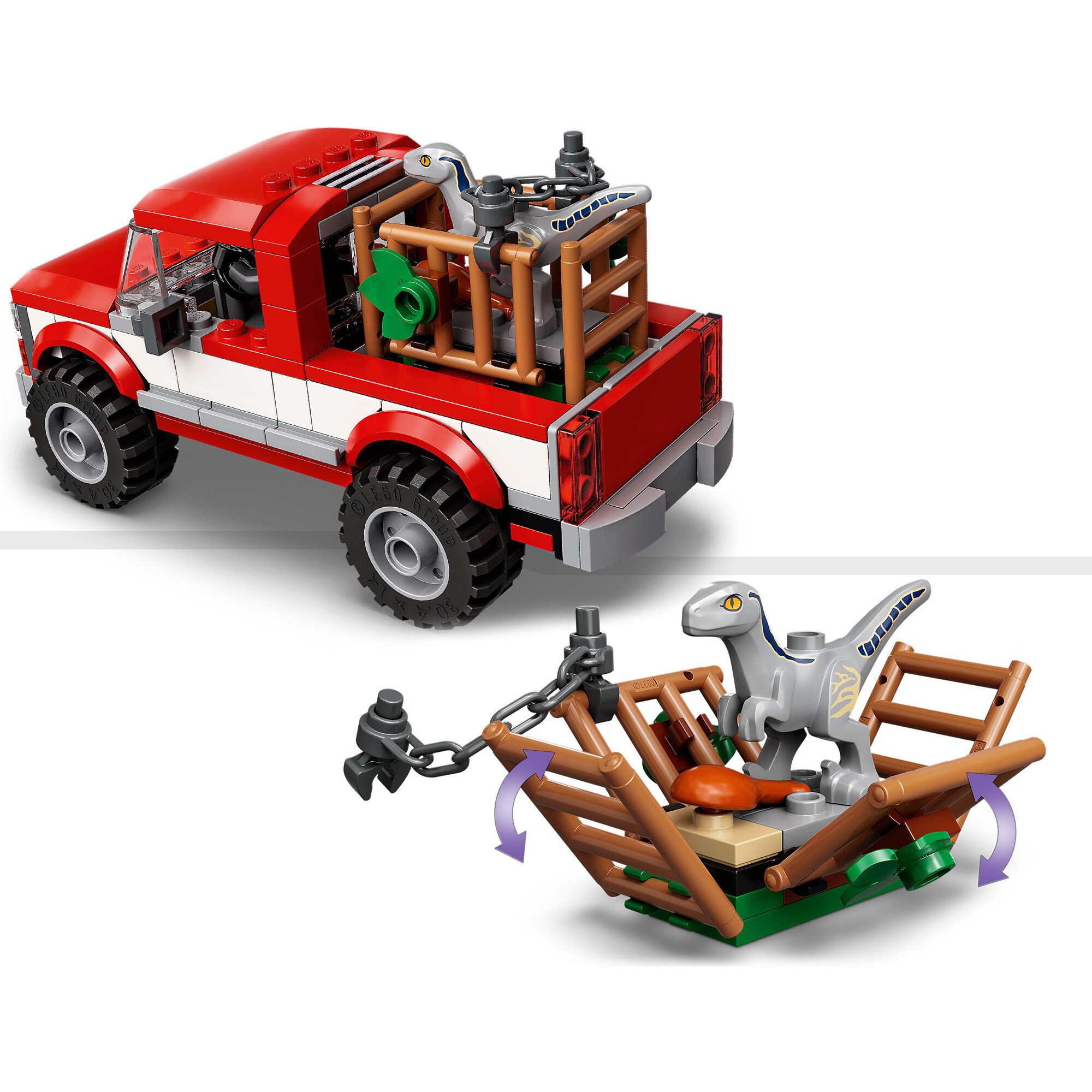 LEGO Konstruktionsspielzeug Jurassic World Blue & Beta in der Velociraptor-Falle