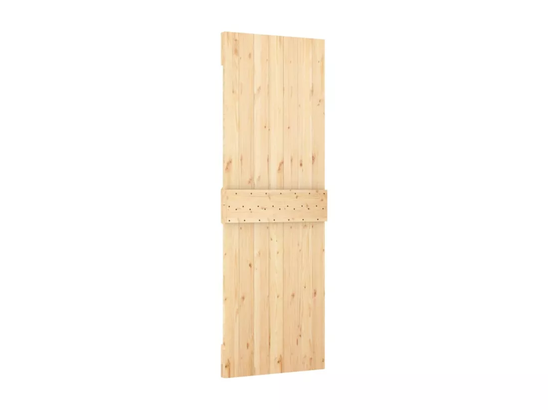 Porte coulissante et kit de quincaillerie 70x210 cm pin massif