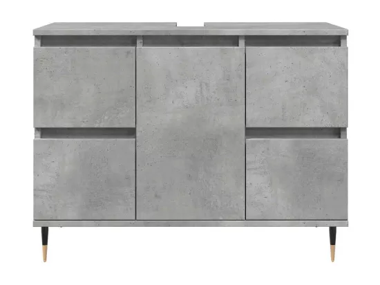 Armoire salle de bain gris béton 80x33x60cm bois d'ingénierie