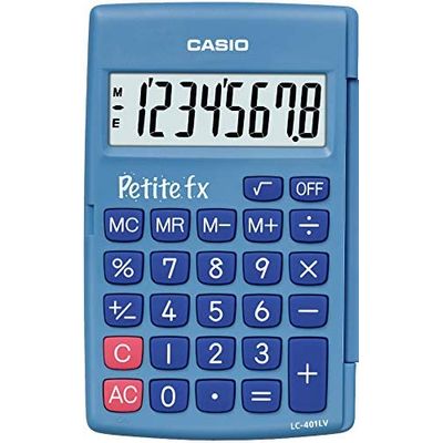 Calculatrice de poche Casio Petit-FX LC-401LV - 8 chiffres - alimentation batterie - bleu
