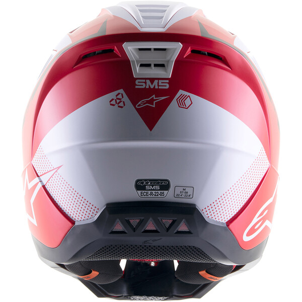 Alpinestars - Casque Supertech S-M5 Rayon Blanc Mat / Rouge / Brillant
