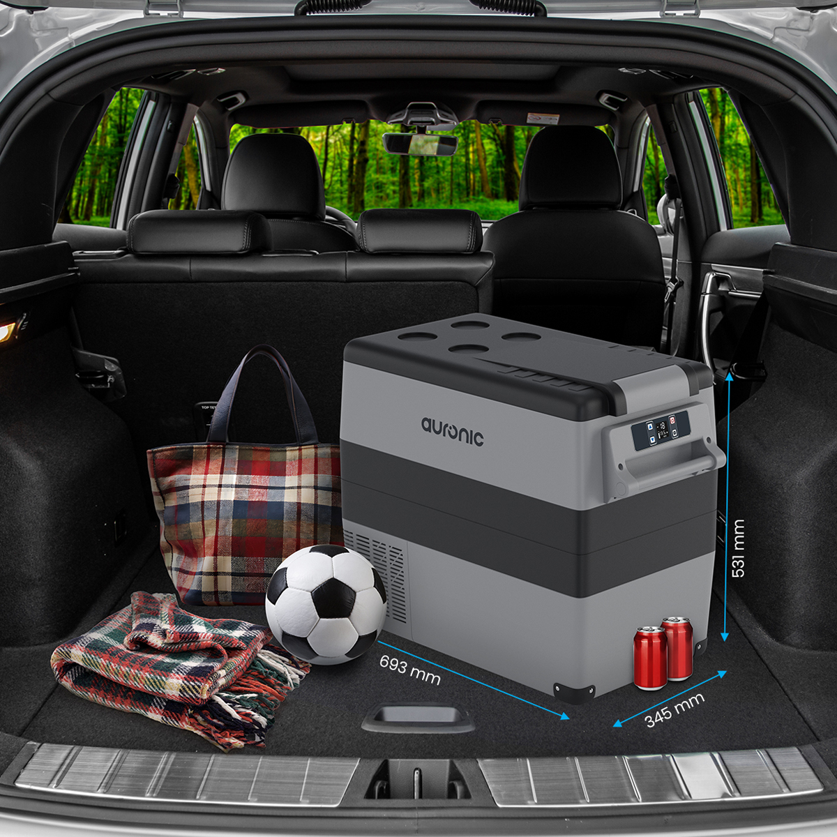 Auronic 49,5 liter compressor koelbox - Grey