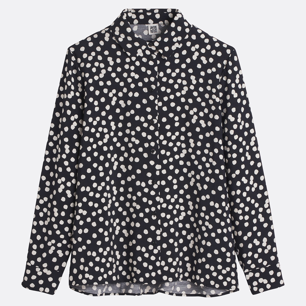 COLEÇÃO LA REDOUTE<br>Camisa fluida, estampa de bolinhas, mangas compridas