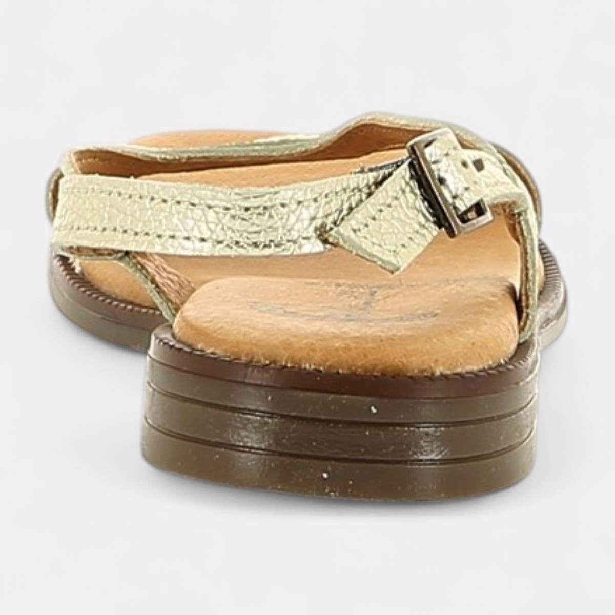 Nu-pieds Femme en cuir or