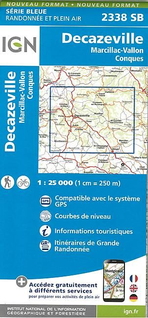 IGN - 2338 SB DECAZEVILLE 1 25 000