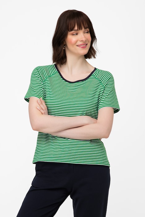 T-Shirt, Ringel, Rundhals, Raglan-Halbarm