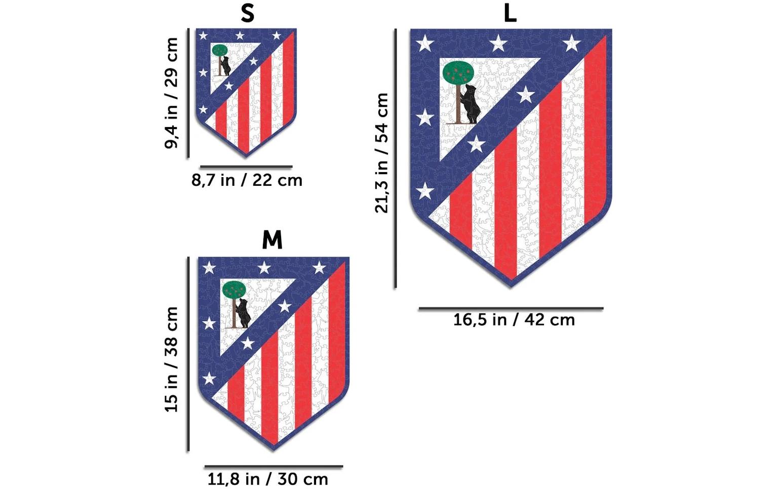 Atletico Madrid – LogoOffizielles Holzpuzzle, Grösse M