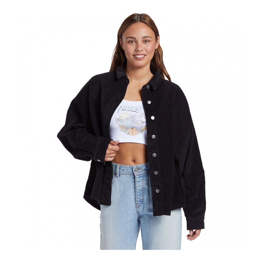 Roxy KICK BACK WASHE - Surchemise Femme anthracite