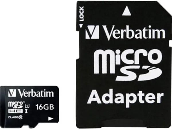 Verbatim - Flashhukommelseskort (microSDHC til SD adapter inkluderet) - 16 GB - Class 10 - microSDHC