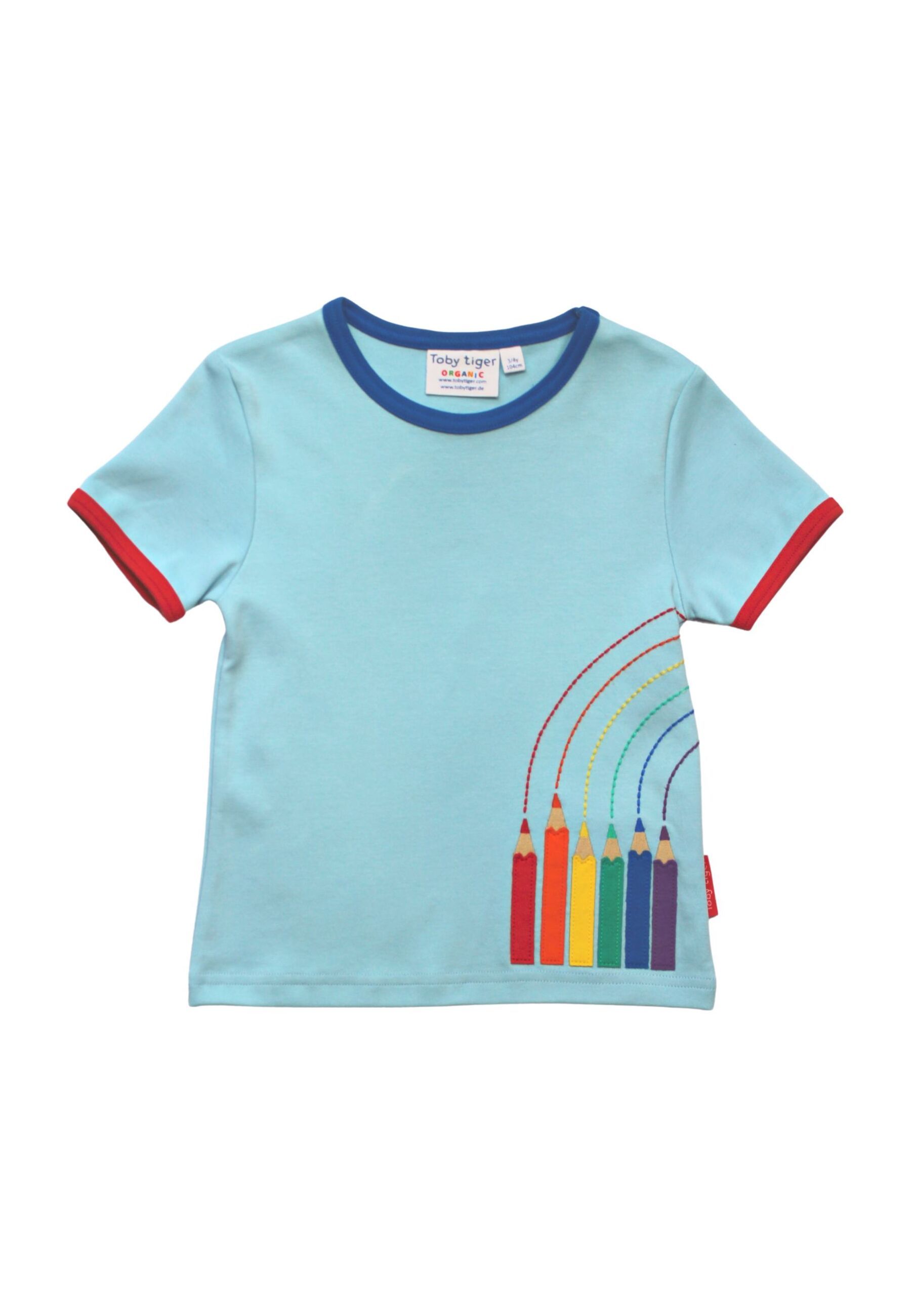 Toby Tiger Kurzarmshirt mit Kunst Applikationen