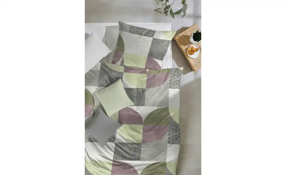 Flanell Bettwäsche-Set Grün 220 cm 155 cm